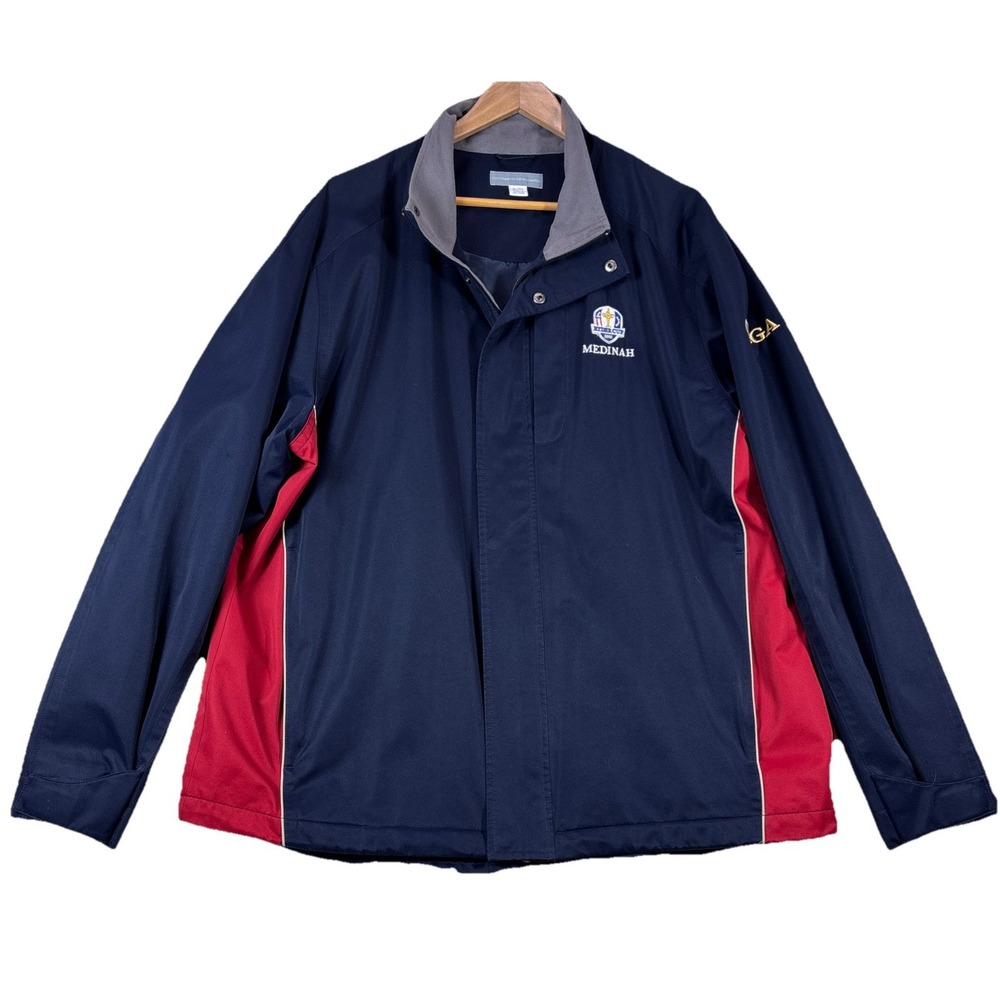 Cutter & Buck WeatherTec PGA RYDER CUP Golf Jacket Medinah 2012 Mens XL Blue